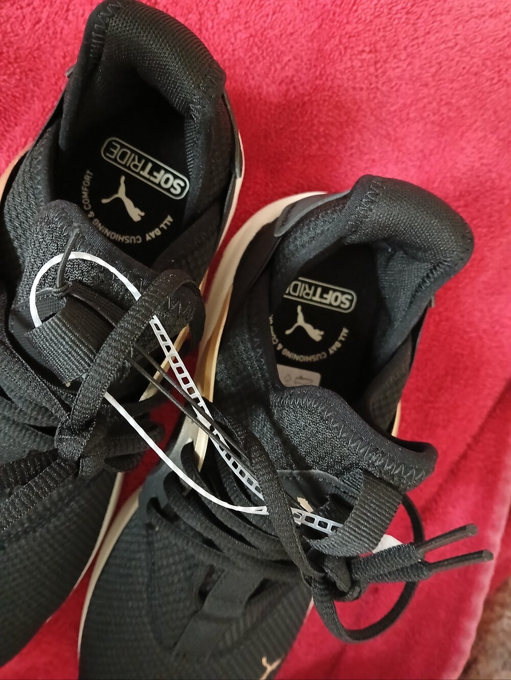 NWT Puma Woman's Black Athletic with Gold Accents, SOFTRIDE Runnig Shoes - Picture 8 of 9